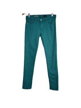 Adriano Goldschmied AG Jeans 26 Womens The Legging Ankle Teal Cotton Blend